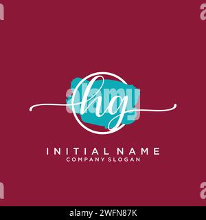 HG Initial handwriting logo with circle Stock Vector