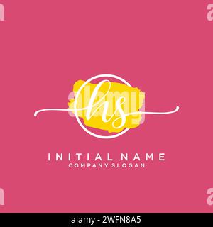 HS Initial handwriting logo with circle Stock Vector