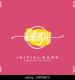FZ Initial handwriting logo with circle Stock Vector
