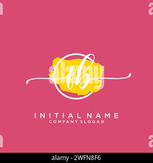 FB Initial handwriting logo with circle Stock Vector
