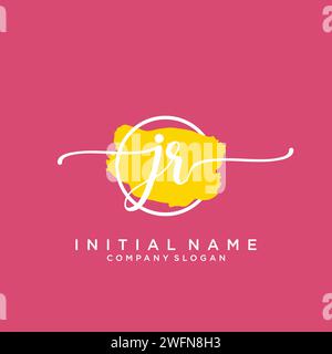 JR Initial handwriting logo with circle Stock Vector
