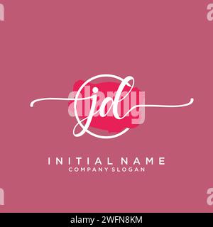 JD Initial handwriting logo with circle Stock Vector
