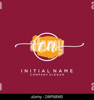 CA Initial handwriting logo with circle Stock Vector