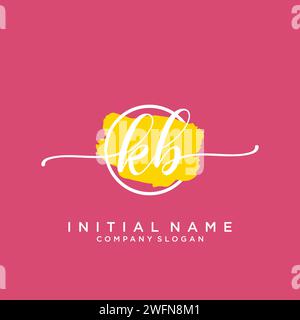 KB Initial handwriting logo with circle Stock Vector