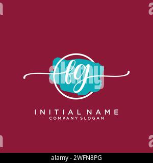 FG Initial handwriting logo with circle Stock Vector