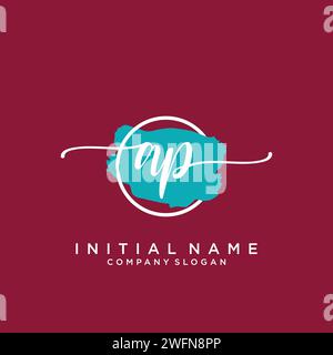AP Initial handwriting logo with circle Stock Vector