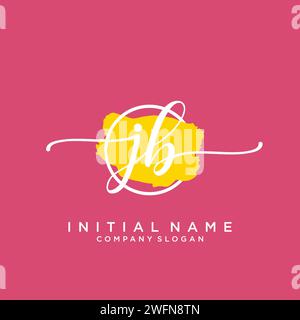 JB Initial handwriting logo with circle Stock Vector