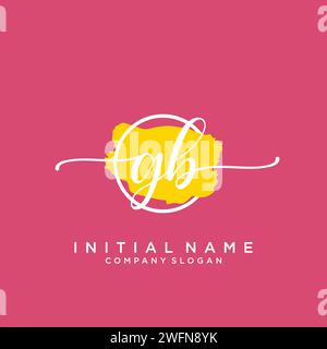 GB Initial handwriting logo with circle Stock Vector