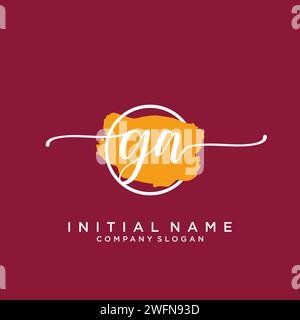 GA Initial handwriting logo with circle Stock Vector