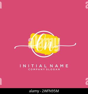 LN Initial handwriting logo with circle Stock Vector