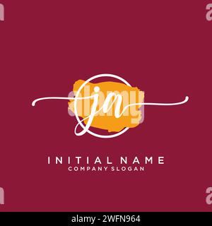 JA Initial handwriting logo with circle Stock Vector