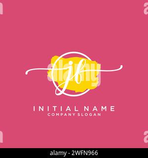 JF Initial handwriting logo with circle Stock Vector