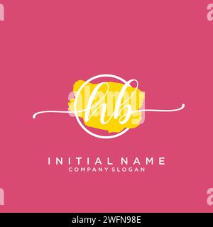 HB Initial handwriting logo with circle Stock Vector