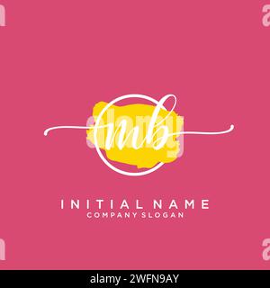 MB Initial handwriting logo with circle Stock Vector