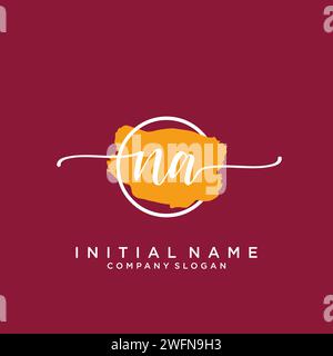 NA Initial handwriting logo with circle Stock Vector