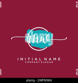 MW Initial handwriting logo with circle Stock Vector