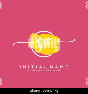 SV Initial handwriting logo with circle Stock Vector