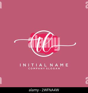 TL Initial handwriting logo with circle Stock Vector