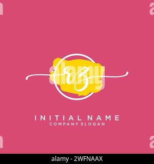 RZ Initial handwriting logo with circle Stock Vector