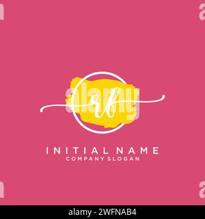 RF Initial handwriting logo with circle Stock Vector