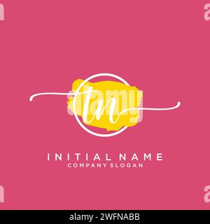 TN Initial handwriting logo with circle Stock Vector