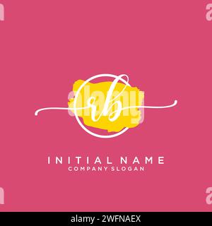 RB Initial handwriting logo with circle Stock Vector
