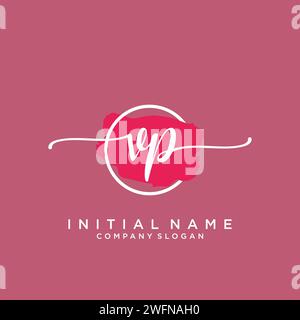 VP Initial handwriting logo with circle Stock Vector