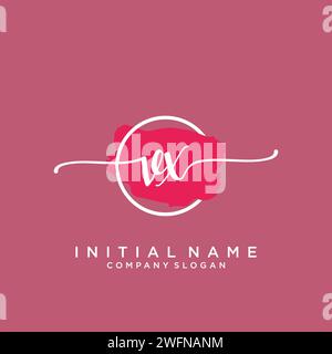 VX Initial handwriting logo with circle Stock Vector