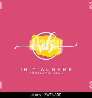 VB Initial handwriting logo with circle Stock Vector