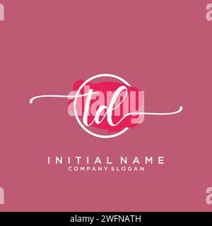 TD Initial handwriting logo with circle Stock Vector