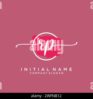 RP Initial handwriting logo with circle Stock Vector