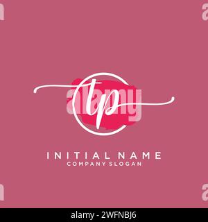 TP Initial handwriting logo with circle Stock Vector