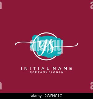YS Initial handwriting logo with circle Stock Vector