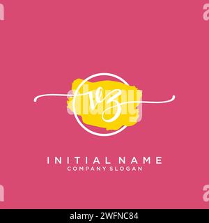 VZ Initial handwriting logo with circle Stock Vector