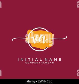 VA Initial handwriting logo with circle Stock Vector