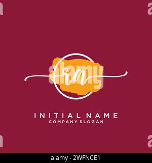 RA Initial handwriting logo with circle Stock Vector