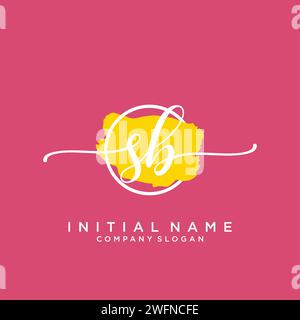 SB Initial handwriting logo with circle Stock Vector