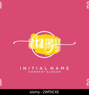 UZ Initial handwriting logo with circle Stock Vector
