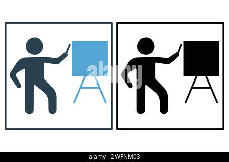 Teacher icon. icon related to education. solid icon style. element illustration Stock Vector