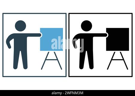 Teacher icon. icon related to education. solid icon style. element illustration Stock Vector