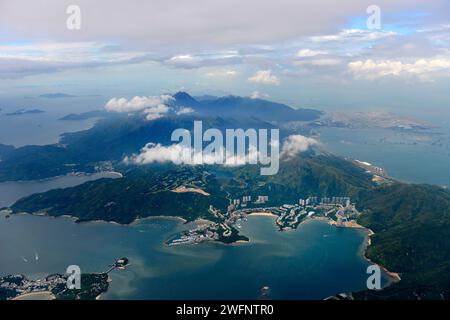 Aerial view of Lantau Island in Hong Kong. Stock Photo