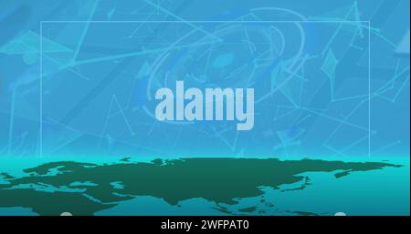 Abstract blue background features dynamic lines and shapes, with copy space Stock Photo