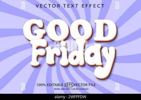 Good Friday, editable vector eps template with 3D text effect Stock Vector