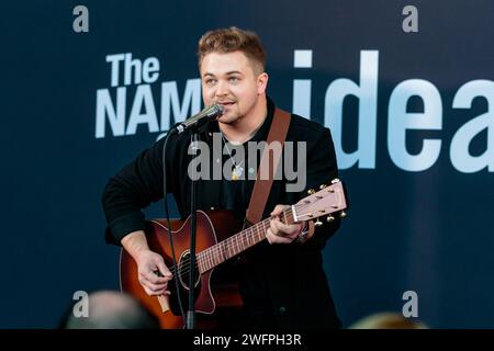 January 24, 2024: Hunter Hayes showcasing Martin Guitars GPCE Inception Maple series at the NAMM SHOW MEDIA NIGHT at Anaheim Convention Center in Anaheim, California on January 24 ,2024 (Credit Image: © Marissa Carter/ZUMA Press Wire) EDITORIAL USAGE ONLY! Not for Commercial USAGE! Stock Photo