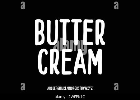 Cute condensed handwritten alphabet display font vector. Playful typeface style Stock Vector