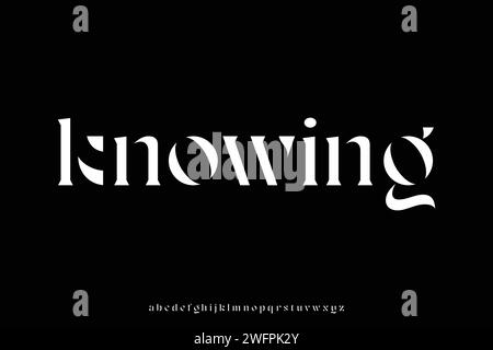 Unique abstract decorative stencil type alphabet display font vector illustration Stock Vector