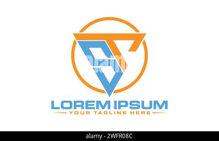 ST Letter Logo Design. Stock Vector