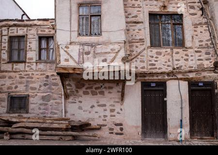 Konya - Turkey - 01-20-2022:An authentic old stone house.Town of Sille Stock Photo