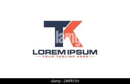 TK Letter Logo Design. Creative and Modern TK Logo Design. Stock Vector