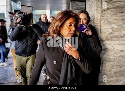 AMSTERDAM - Rachel Hazes arrives at the court for witness hearings in her lawsuit. Daughter Roxeanne Hazes and two of Rachel's former business partners have to testify in a case about a power of attorney in Rachel's name. ANP ROBIN UTRECHT netherlands out - belgium out Stock Photo